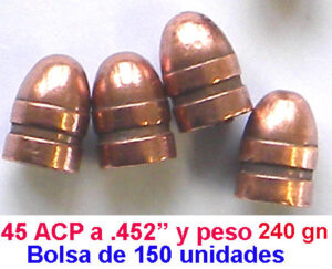 puntas recarga 45-proyectiles 45acp